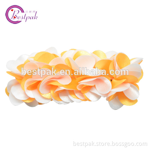 artificial two color beautiful hot sale small polyester satin adult hair clip